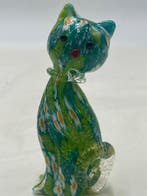 Livio Campanella - Vaas - Muranoglas - Kat in Murrine-mix