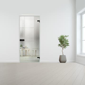 Glazen binnendeur voor opdek kozijn zwart beslag-Crepi gehar, Doe-het-zelf en Bouw, Verzenden, Nieuw