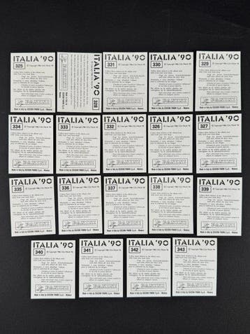 1990 Panini Italia 90 World Cup, Belgium: complete team, Nieuw