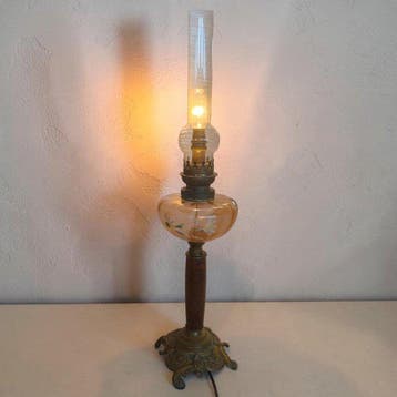 Art Nouveau Style - Lampe - Laiton doré, Antiquités & Art