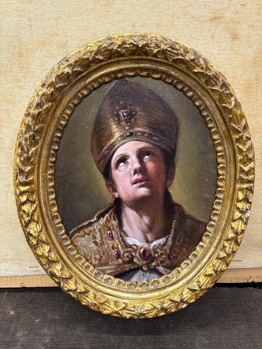 Italiaanse school (XX) - San Gennaro in contemplazione, da, Antiquités & Art, Art | Peinture | Classique