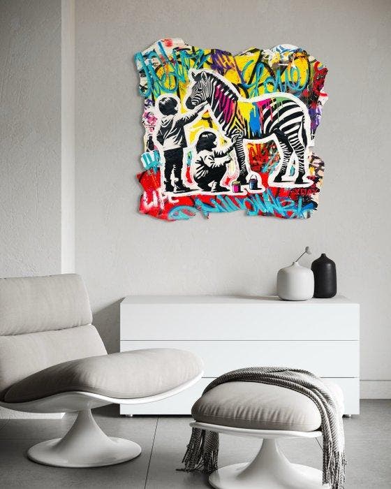 AIIROH (1987) x SINAO (1981) - Beyond the Lines - XXL [100%, Antiek en Kunst, Kunst | Schilderijen | Modern