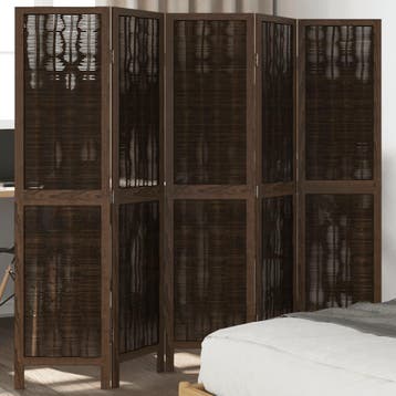 vidaXL Kamerscherm met 5 panelen massief paulowniahout, Verzenden