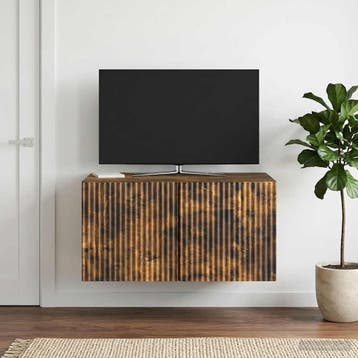 vidaXL Wandmontage TV-kast Gerookt eiken 59,5 x 41 x 30 cm, Verzenden, Nieuw