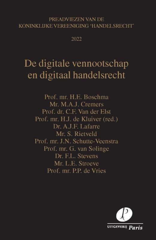 De digitale vennootschap en digitaal handelsrecht /, Livres, Science, Envoi