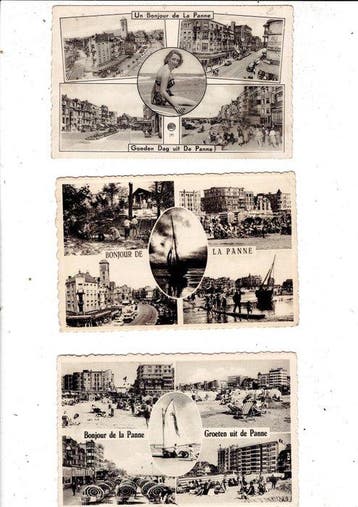 partij van 71 verzamelkaarten van La Panne / De Panne / lot3, Gelopen