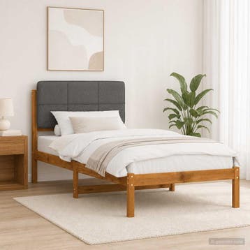 vidaXL Bedframe met gestoffeerd hoofdbord Naturel en, Verzenden, Nieuw