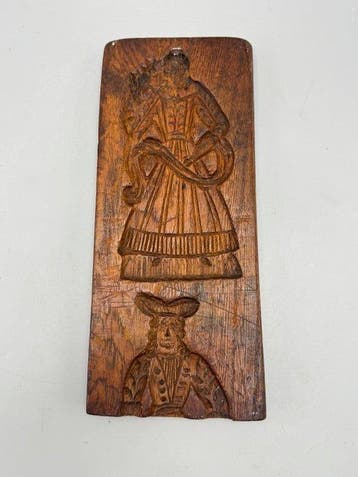 Antieke dubbelzijdige speculaasplank - Mal Antiek -