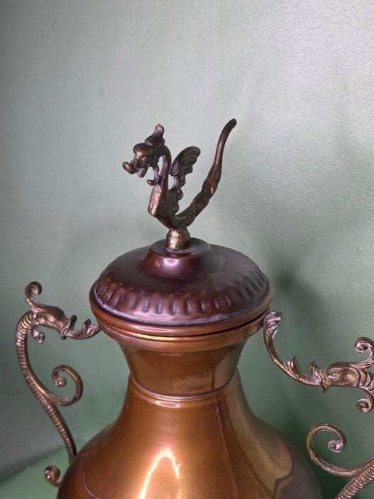 Mythologische Draak Detail - Samovar - Koper - Grote, Antiquités & Art, Curiosités & Brocante