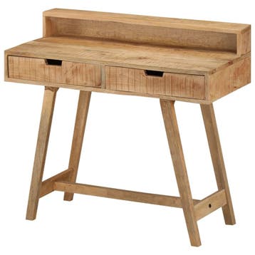 vidaXL Bureau 100x45x90 cm massief ruw mangohout, Verzenden, Nieuw