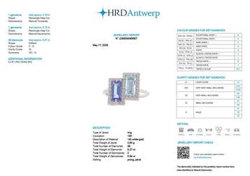 Eeuwigheidsring - 14 karaat Witgoud - 1.21ct. tw. Tanzaniet