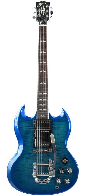 Gibson SG Deluxe Flame Top Cobalt Fade 2013, Musique & Instruments, Verzenden