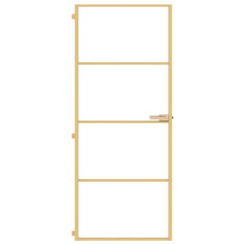vidaXL Binnendeur smal 83x201,5 cm gehard glas en aluminium, Verzenden, Nieuw