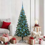 vidaXL Kunststof Voorverlichte Kerstboom Groen 150 cm PVC en, Verzenden, Nieuw