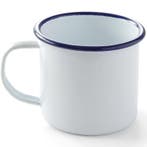 Mok | Geëmailleerd Staal | Wit/Blauw | 36cl | Per Stuk |, Verzenden, Nieuw in verpakking