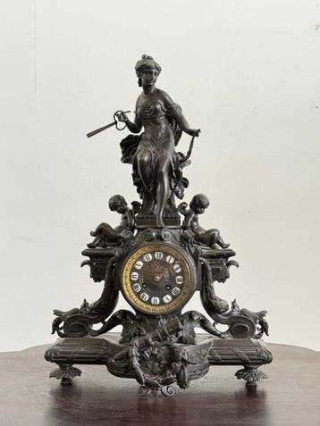 Klok - Charles Anfrie - Brons - 1850-1900, Antiek en Kunst