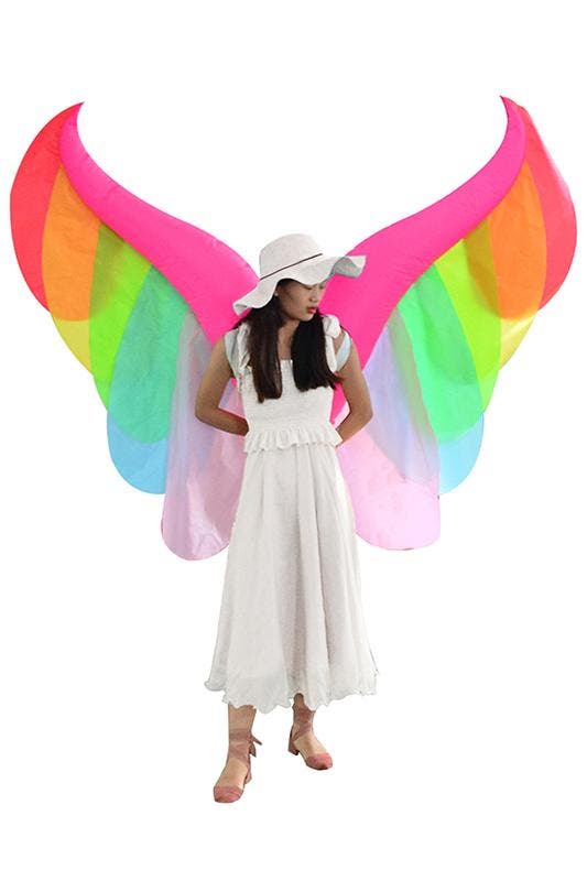 KIMU® Opblaas Kostuum Vleugels Regenboog Opblaasbaar Pak Vli, Kleding | Dames, Carnavalskleding en Feestkleding, Nieuw, Ophalen of Verzenden