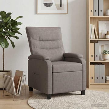 vidaXL Recliner Taupe Stof, Verzenden