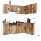 vidaXL 11-delige Keukenkastenset Lucca bewerkt hout oud, Verzenden, Nieuw
