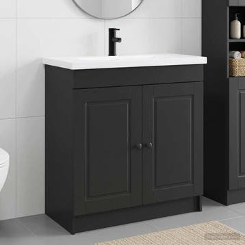 vidaXL Badkamermeubel Set Zwart 78,5 x 37,5 x 81 cm Bewerkt, Verzenden