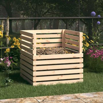 vidaXL Compostbak 80x80x78 cm massief grenenhout, Verzenden, Nieuw
