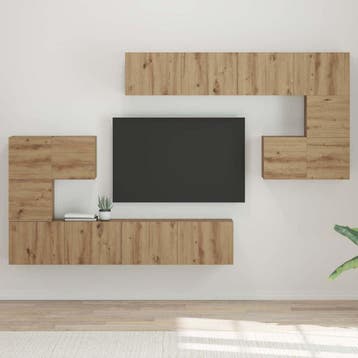 vidaXL TV Eenheden 4 st Artisan Eiken Bewerkt hout, Verzenden