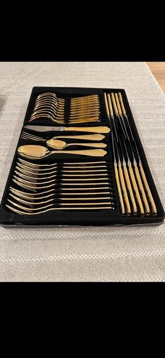 SBS - Tafelservies voor 12 (12) - Verguld, Antiquités & Art, Antiquités | Meubles | Tables