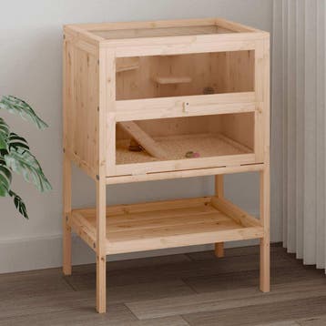 vidaXL Hamsterkooi 55x40x80 cm massief vurenhout, Verzenden