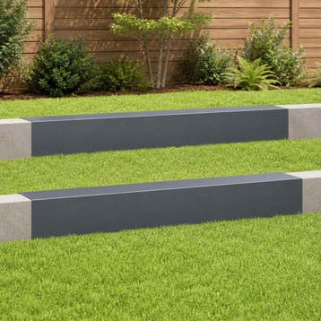 vidaXL Afdekprofiel voor tuinranden 2 st 100 x 15 x 15 cm, Verzenden