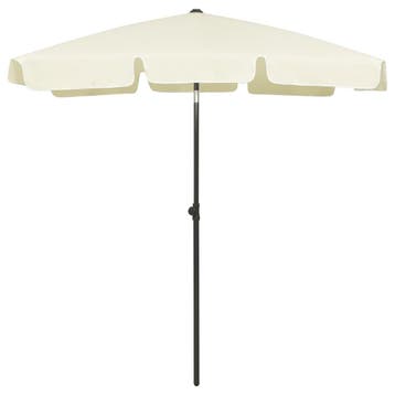 vidaXL Strandparasol 180x120 cm zandgeel, Tuin en Terras, Parasols, Verzenden, Nieuw