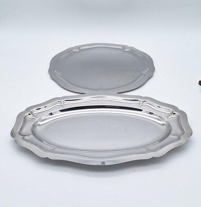 Guy Degrenne - Dienblad (2) - Staal, Antiquités & Art, Antiquités | Ustensiles de cuisine