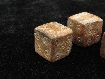 Oud-Romeins (Ox) Bone Dobbelstenen (3x) - 1 cm (Zonder