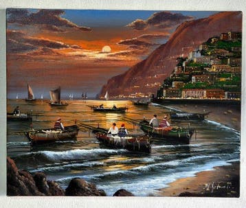 Mario Galanti (XX) - Riflessi al Crepuscolo