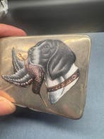Tabakspot - .800 zilver - 800 met Verfijnde Emaille Hunting, Verzamelen, Nieuw