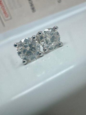 Oorbellen - 14 karaat Witgoud - 1.84ct. tw. Diamant, Nieuw