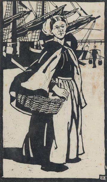 Roeland Koning (1898-1985) - Vissersvrouw met mand