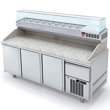 Pizzawerkbank + Opzetkoelvitrine | 800 RANGE | 562L | 3, Verzenden