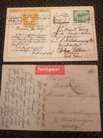 Wereldoorlog 1, Militair - 90 ansichtkaarten veldpostbrieven, Gelopen