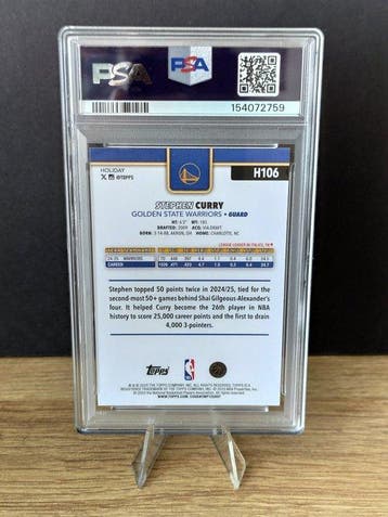 Topps Holiday Stephen Curry - PSA 10 Graded card, Nieuw