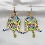 Sans prix de réserve - Boucles doreilles Argent - Émail, Bijoux, Sacs & Beauté, Boucles d'oreilles
