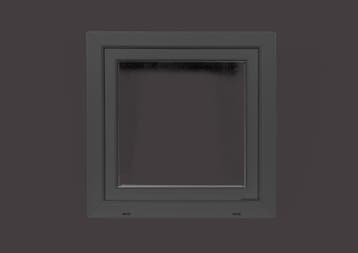 PVC kiep b60xh60 cm Antraciet, Gevelraam of Ruit, Minder dan 80 cm, Minder dan 80 cm, Nieuw