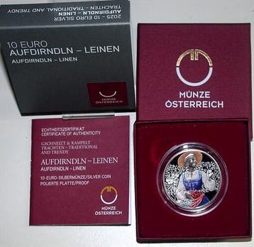 10 Euro 2025 Österreich Republik, Verzenden, België