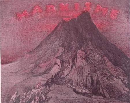Strijd tussen nazisme en marxisme op spotprent (lijst optie), Antiek en Kunst, Kunst | Litho's en Zeefdrukken, Verzenden