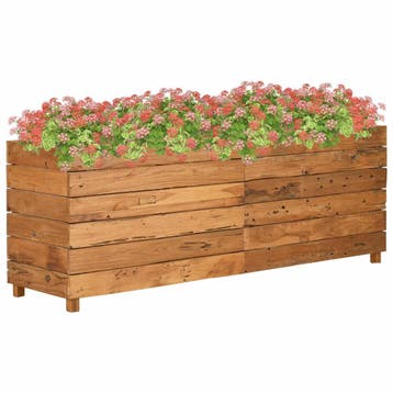 vidaXL Plantenbak verhoogd 150x40x55 cm gerecycled teakhout, Tuin en Terras, Bloempotten, Verzenden, Nieuw