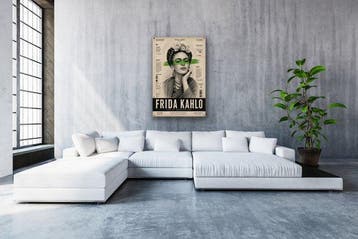 Eric Brumette - FRIDA KAHLO GREEN PAPER - Toile L