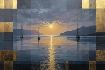 Lea Ottavi - Golden Silence Drifts XXL · Hand-Finished