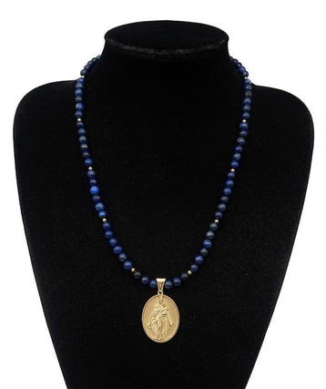Lapis lazuli - Halsketting Onze-Lieve-Vrouw Maria –, Antiek en Kunst