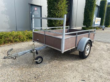 Enkelas aanhangwagen remork ongeremd 750KG 196x122, Ophalen, Gebruikt