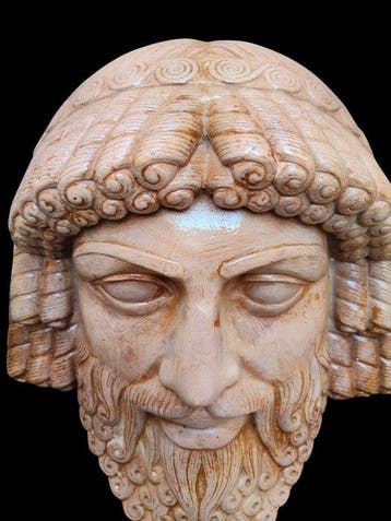 sculptuur, Decorazione da parete Zeus - 32 cm - Gegoten