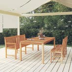 vidaXL 4-delige Tuinset massief teakhout, Tuin en Terras, Verzenden, Nieuw, Tuinset